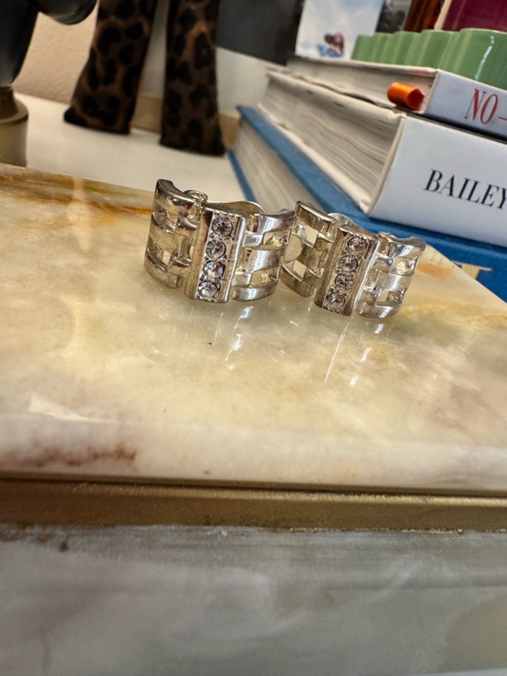 Vintage Chunky Silver Clip-On Earrings